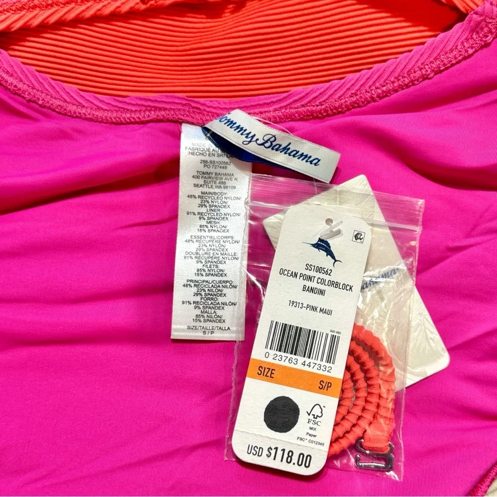 Tommy Bahama Ocean Point Colorblock Bandeau Tankini Top